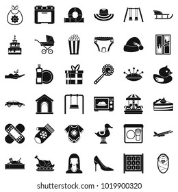 Brainchild icons set. Simple set of 36 brainchild vector icons for web isolated on white background