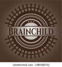 Brainchild wood icon or emblem. Vector Illustration.