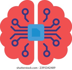 Gehirn-Maschine-Schnittstellentechnologie Vektorsymbol-Design, Vorhersagemodelle oder anpassungsfähiges Steuersymbol, künstliche Intelligenz-Zeichen, Tieflerngrafik, Konzept für neuronale Implantate des Gehirns