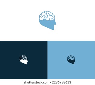 A brainneurologistic logo with abstract man face 