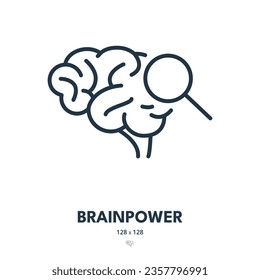 Brainpower Icon. Intelligent, Smart, Brainy. Editable Stroke. Simple Vector Icon