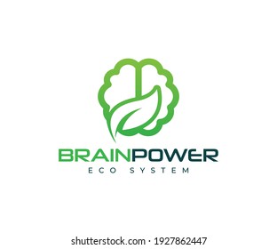 Brainpower Logo-Brain Logo- Leaf Logo-Eco System Logo