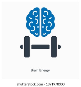Brainpower and skull icon concept