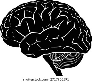 Ilustración esquemática del Vector de Brainpower. Representando la inteligencia cognitiva y el proceso de pensamiento mental humano con el símbolo del concepto cerebral para la idea inteligente y el intelecto