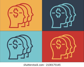 Brains Dollar Logo Template, Simple Flat Icon of brain,dollar,business