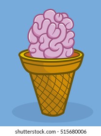 Brains Ice Cream vector illustration