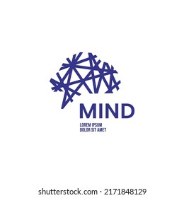 Brains icon bold abstract lines logo sign symbol design concept. Vector illustration