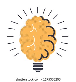 Human Brain Sparkling Symbol Icon Creative Stock Vector (Royalty Free ...