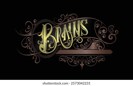 BRAINS lettering custom style design