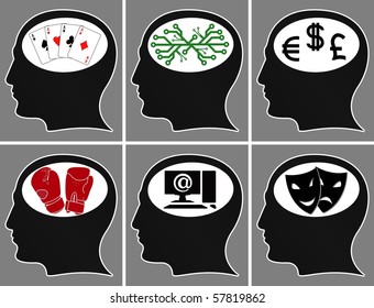 brains of a mans. vector illustration