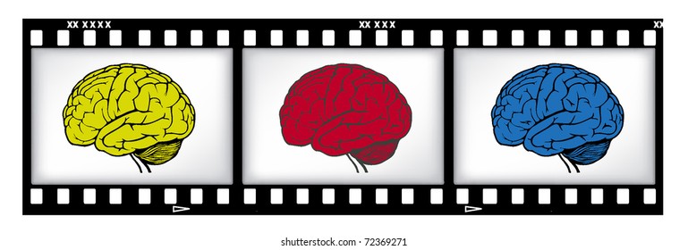 brains on film background