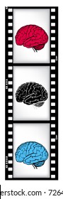 brains on film background