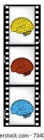brains on film background