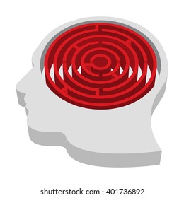 Brain-shaped maze, inside a head
