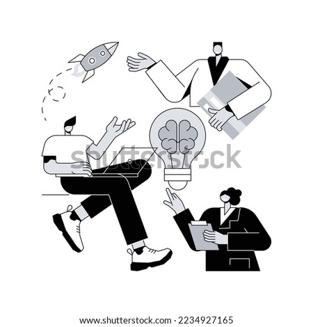 Brainstorm abstract concept vector illustration. Group creativity technique, list of creative ideas and solutions, teamwork, startup launch, business success, brainstorm meeting abstract metaphor.