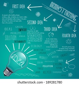 Brainstorm background with bulb.