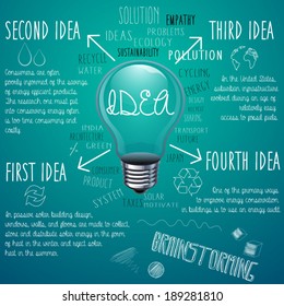 Brainstorm background with bulb.