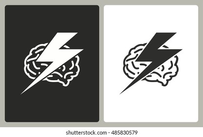Brainstorm - black and white icons. Vector illustration.