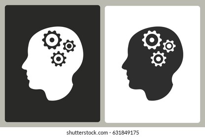 Brainstorm - iconos vectoriales en blanco y negro. Ilustración aislada para diseño gráfico y web.