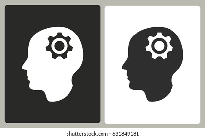 Brainstorm - black and white vector icons. Illustration isolated for graphic and web design.