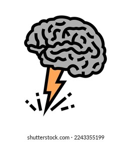 vector del icono del color del cerebro de la lluvia de ideas. signo cerebral de tormenta de ideas. ilustración de símbolo aislado