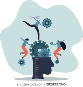 Brainstorm for business solution, teamwork or mindset to success, wisdom, human life and situation.vector illustration.