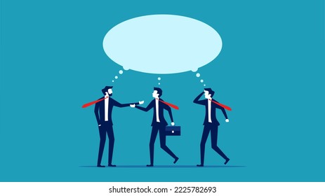 Brainstorm. Businessmen brainstorm with the same thought bubble. vector 