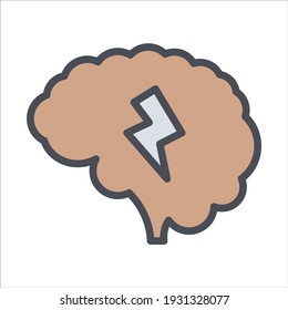 brainstorm color outline icon, business and finance icon.