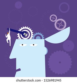 Brainstorm concept design. The background is purple.