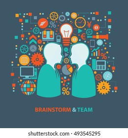 
Brainstorm concept design on clean background,clean vector