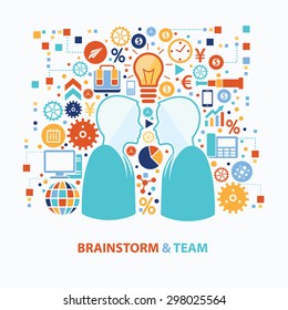 Brainstorm concept design on white background,clean vector