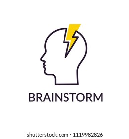 Brainstorm concept. Flat design illustration.