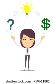 Brainstorm concept - Idea can make lots of money. Stock vector illustration for poster, greeting card, website, ad, business presentation, advertisement design.