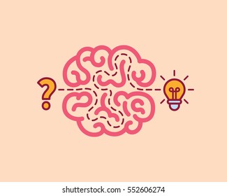 Brainstorm concept idea. Innovation and solution, vector illustration.