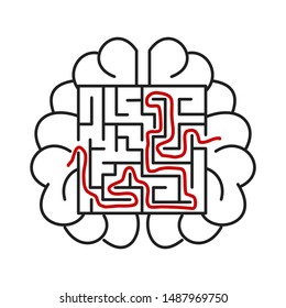 Brainstorm concept idea. Line art. Flat style. On white background. 