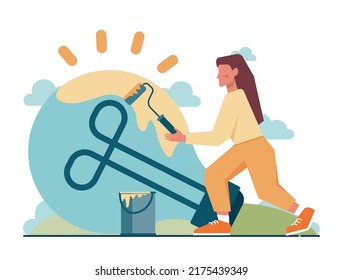 Brainstorm concept. New idea generation in teamwork discussion. Making innovation and moving towards success. Isolated flat vector illustration