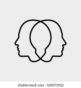 Brainstorm Creative Collective Thinking Idea Man User Minimalistic Flat Line Outline Stroke Icon Pictogram Symbol