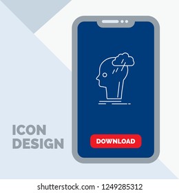 Brainstorm, creative, head, idea, thinking Line Icon in Mobile for Download Page