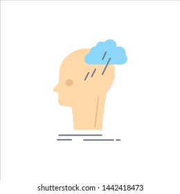 Brainstorm, creative, head, idea, thinking Flat Color Icon Vector
