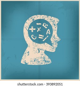 Brainstorm design on old paper background, vector