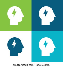 Brainstorm Flat four color minimal icon set