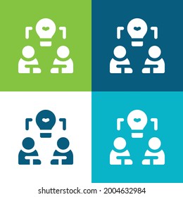 Brainstorm Vier-Farben-Minimal-Icon-Set