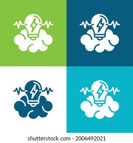 Brainstorm Vier-Farben-Minimal-Icon-Set