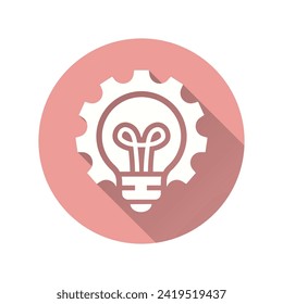 icono plano de la tormenta de ideas. Ilustración simple con sombra larga para diseño gráfico y web.