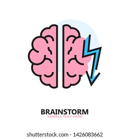 Brainstorm Flat Icon. Vector Illustration.