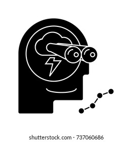 brainstorm - forecast - vision icon, vector illustration, black sign on isolated background