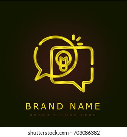 Brainstorm golden metallic logo