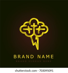 Brainstorm golden metallic logo