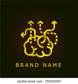 Brainstorm golden metallic logo