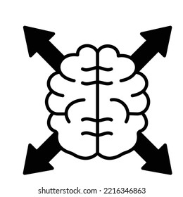 Brainstorm Half Glyph Vector Icon which can easily modified

